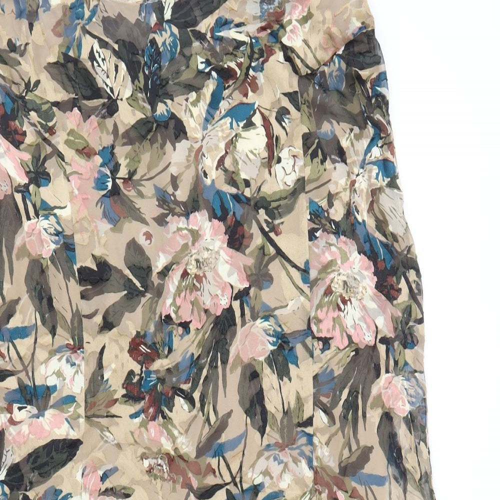 Artigiano Womens Multicoloured Floral Viscose A-Line Skirt Size 14 Zip