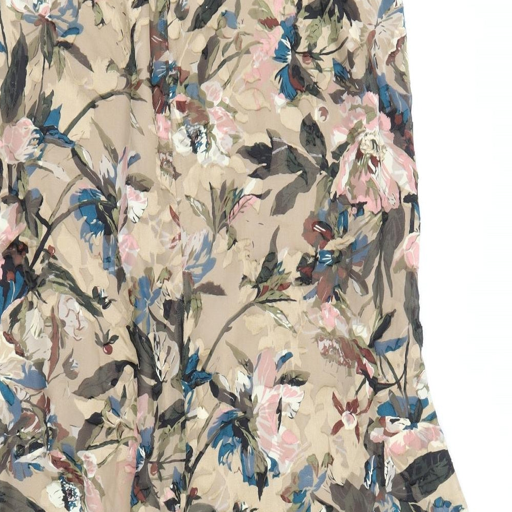 Artigiano Womens Multicoloured Floral Viscose A-Line Skirt Size 14 Zip