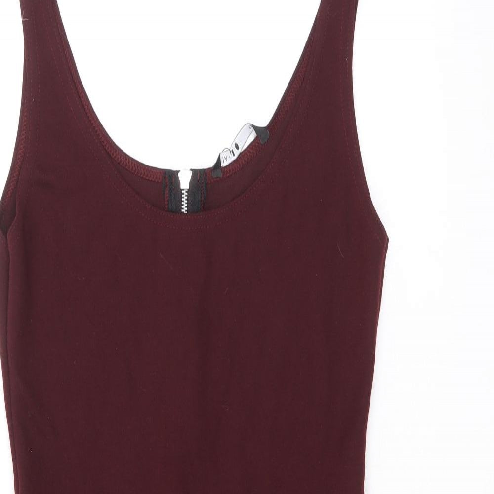 Miso Womens Purple Polyester Bodycon Size 12 Scoop Neck Zip - Peplum