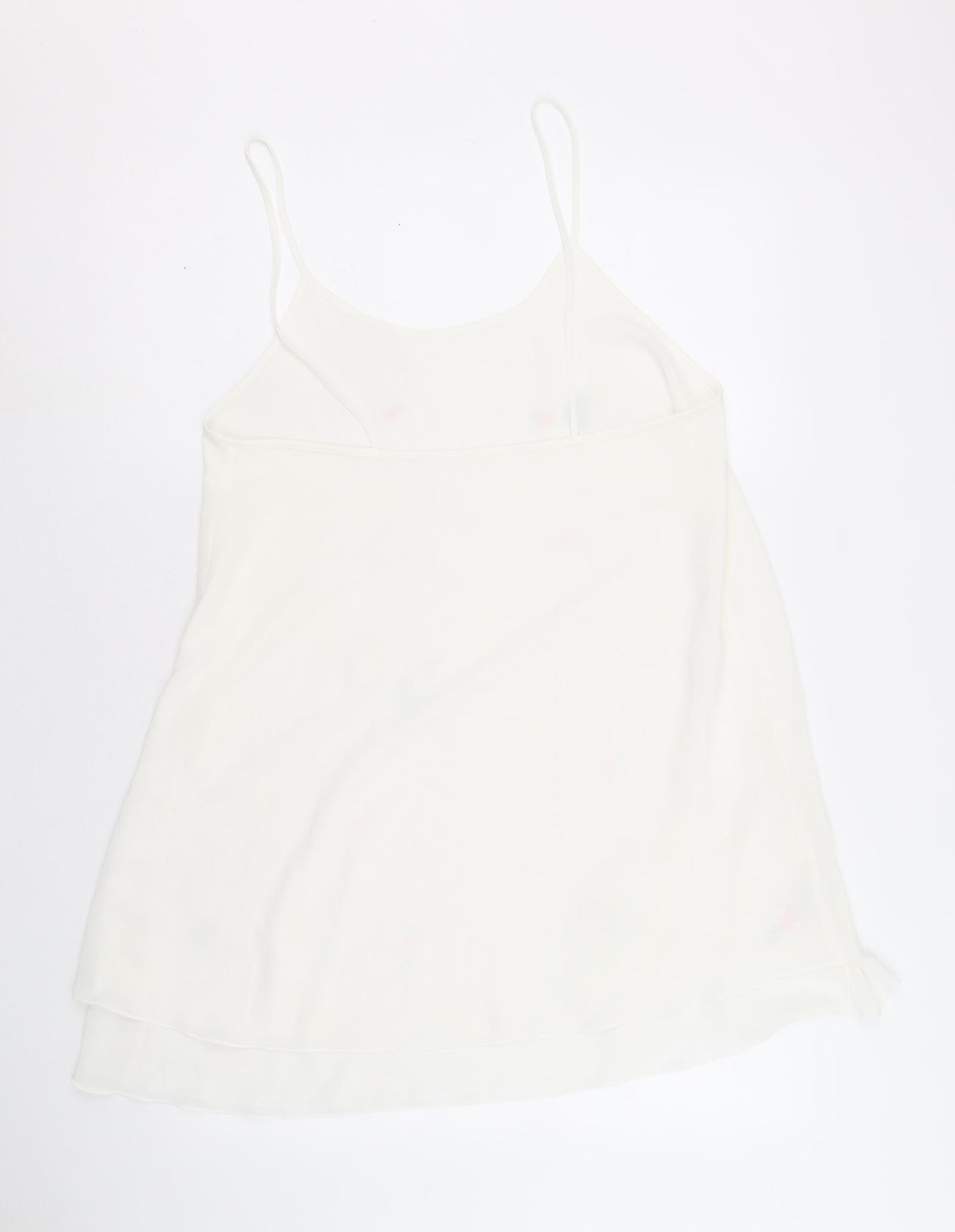 Marks and Spencer Womens Ivory Floral Polyester Slip Dress Size 14 Scoop Neck Pullover