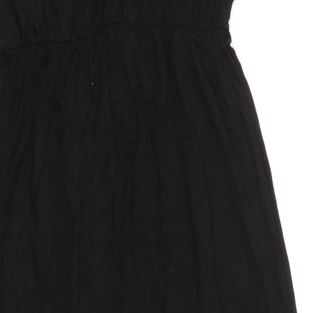 Oasis Womens Black Viscose Maxi Size 12 V-Neck Pullover
