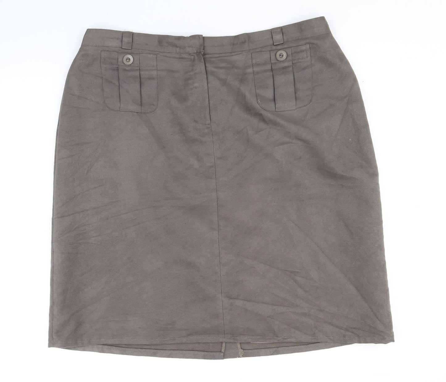 Bonmarche Womens Brown Polyester A-Line Skirt Size 20 Zip
