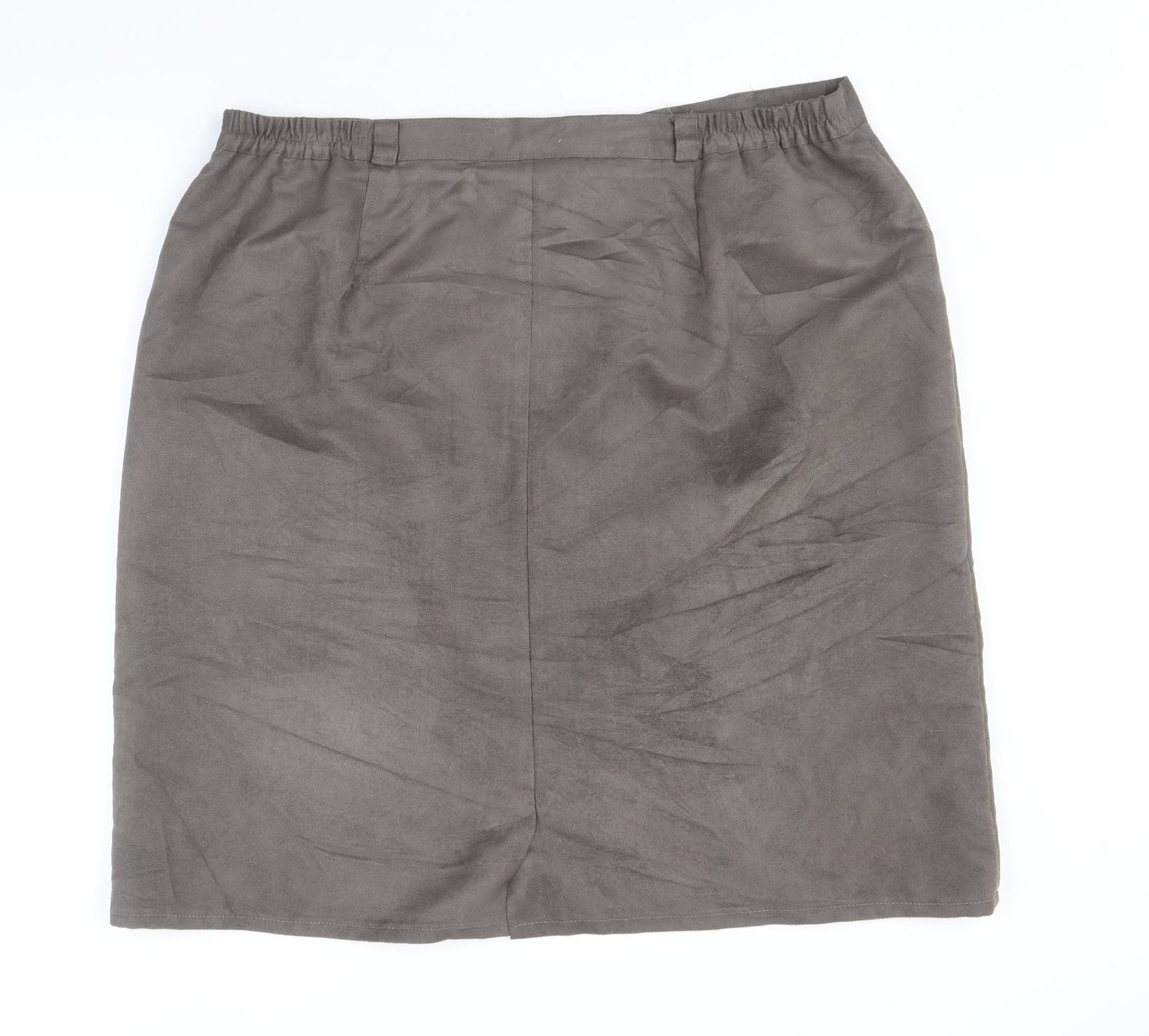 Bonmarche Womens Brown Polyester A-Line Skirt Size 20 Zip