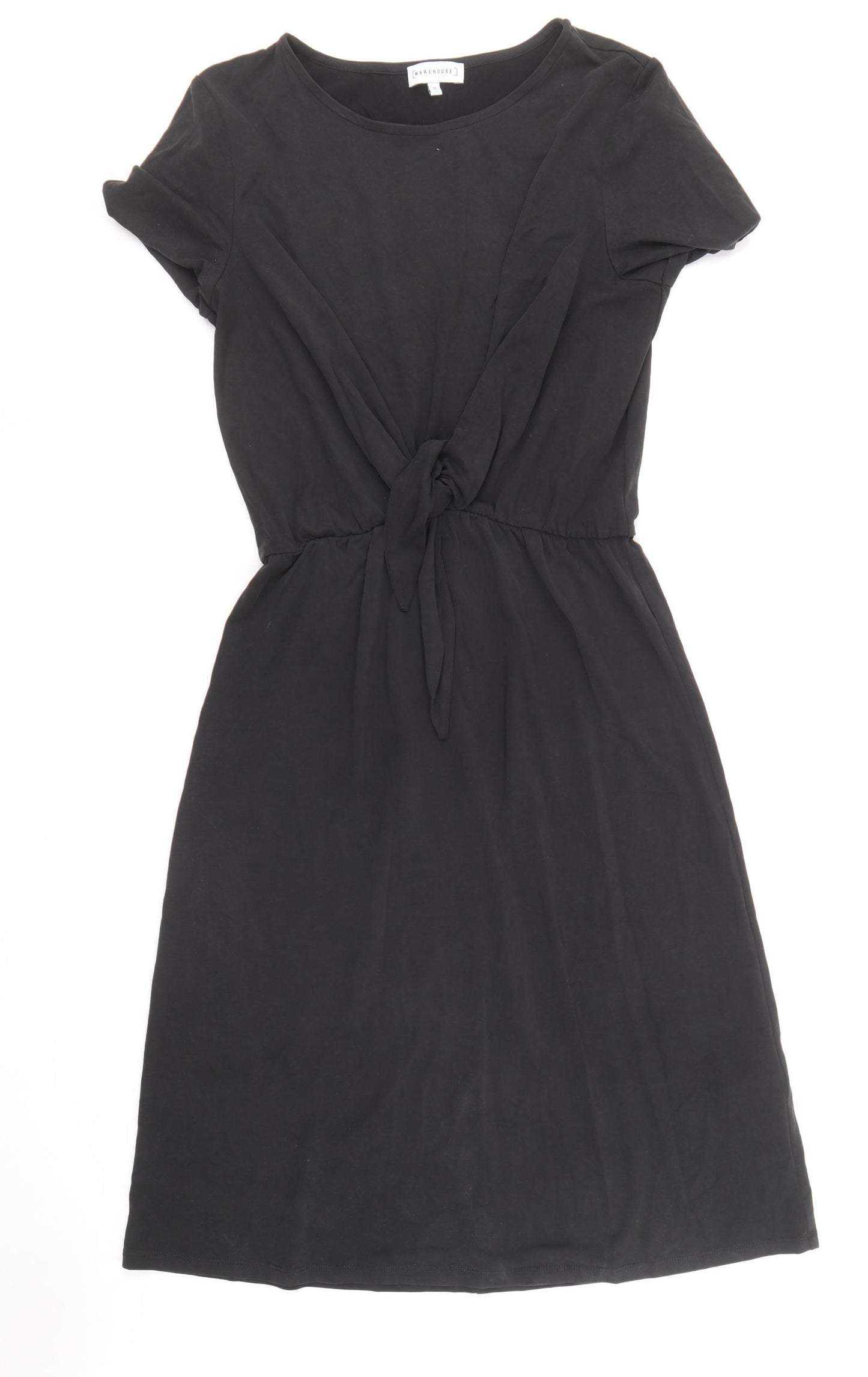 Warehouse Womens Black Modal A-Line Size 10 Round Neck Pullover