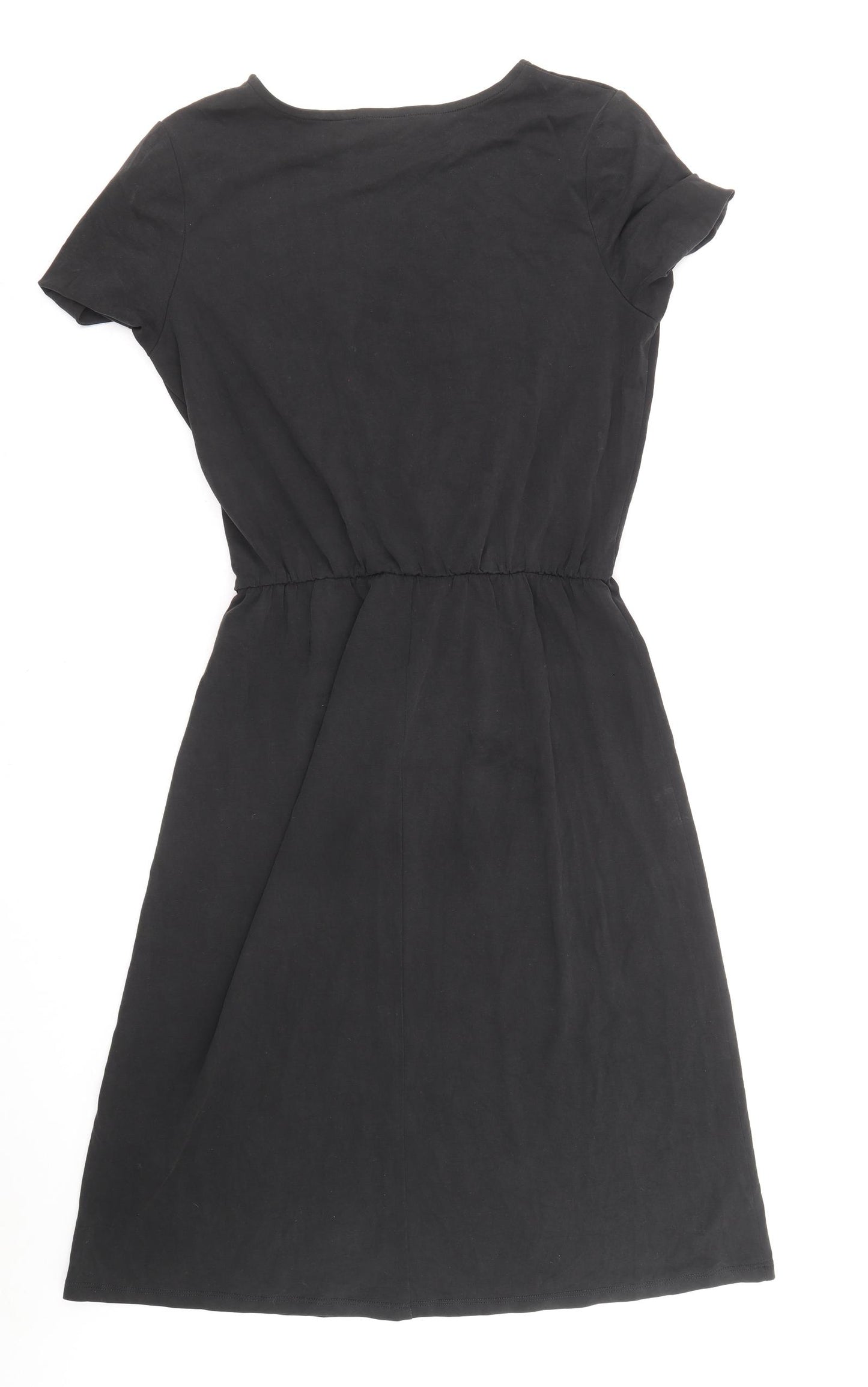 Warehouse Womens Black Modal A-Line Size 10 Round Neck Pullover