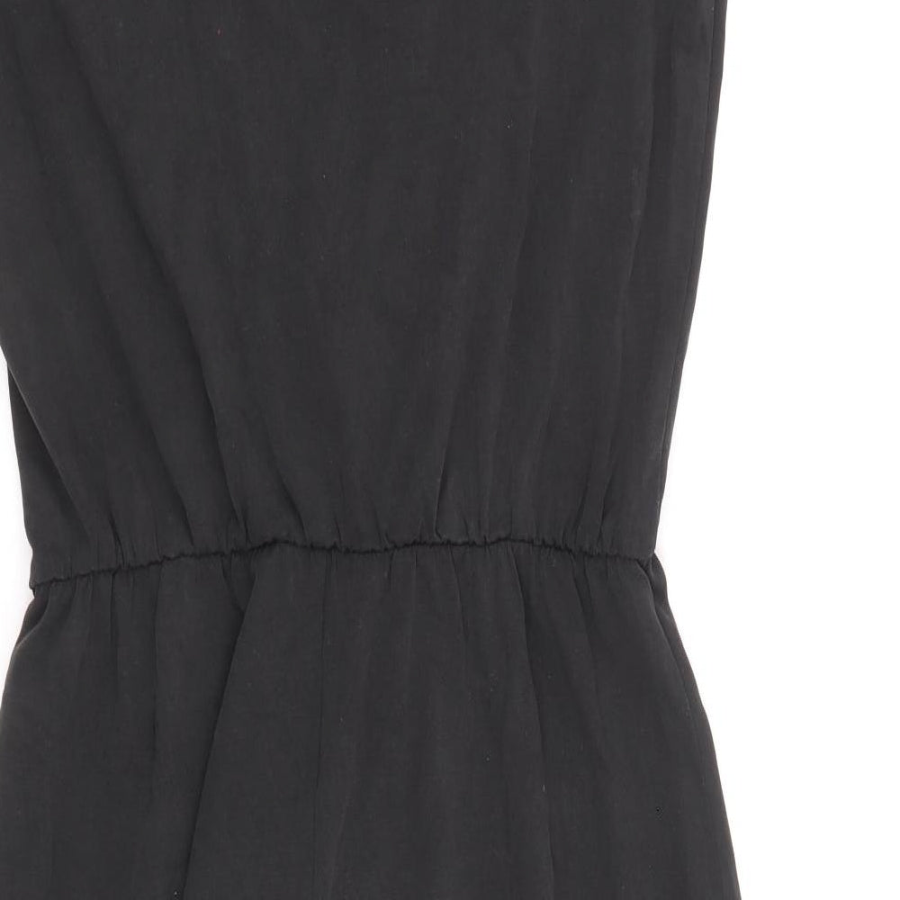 Warehouse Womens Black Modal A-Line Size 10 Round Neck Pullover