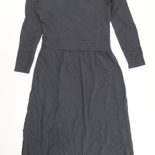Finery Womens Grey Viscose Fit & Flare Size 12 Scoop Neck Pullover