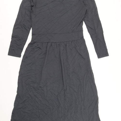 Finery Womens Grey Viscose Fit & Flare Size 12 Scoop Neck Pullover