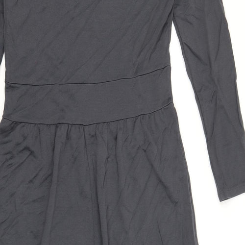 Finery Womens Grey Viscose Fit & Flare Size 12 Scoop Neck Pullover