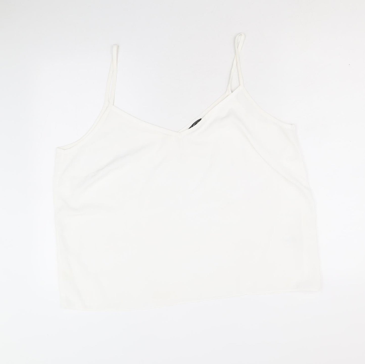 M&Co Womens White Polyester Camisole Tank Size 20 V-Neck