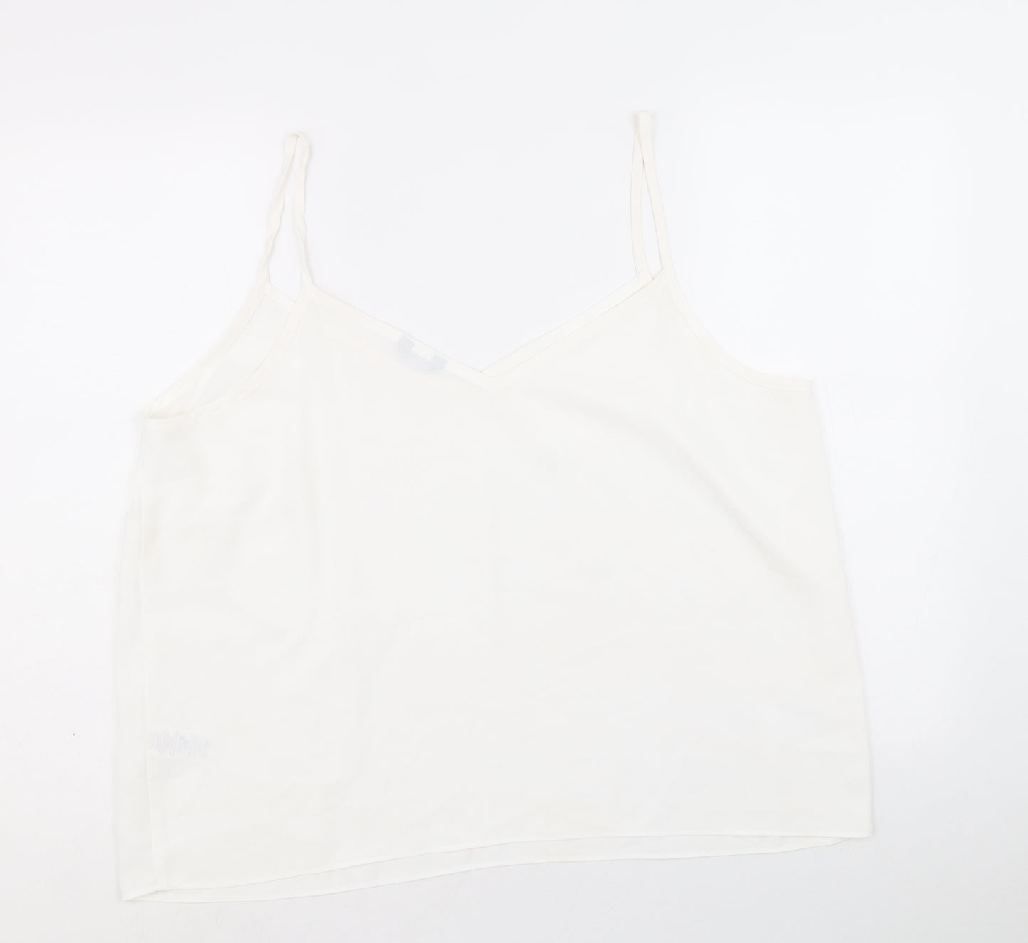 M&Co Womens White Polyester Camisole Tank Size 20 V-Neck