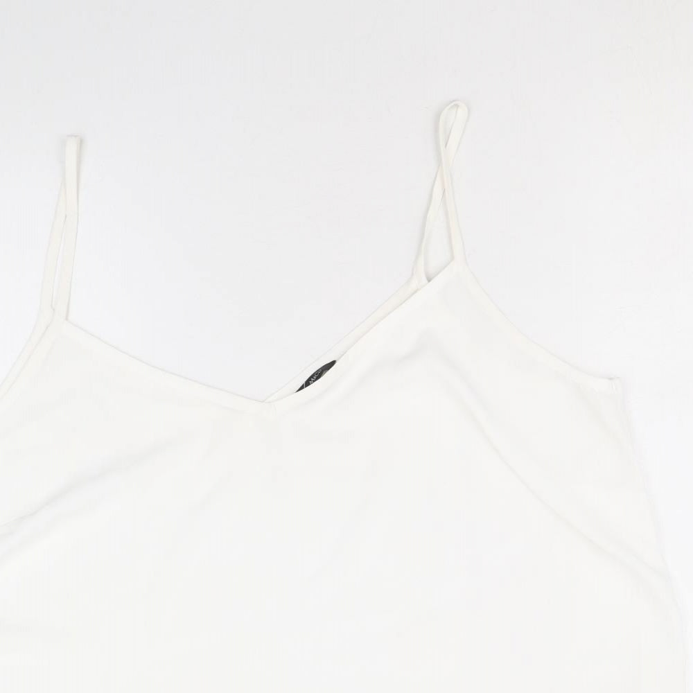 M&Co Womens White Polyester Camisole Tank Size 20 V-Neck