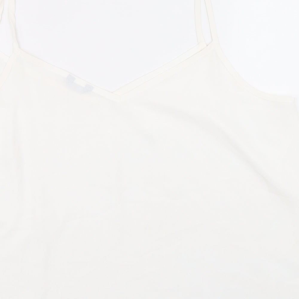 M&Co Womens White Polyester Camisole Tank Size 20 V-Neck