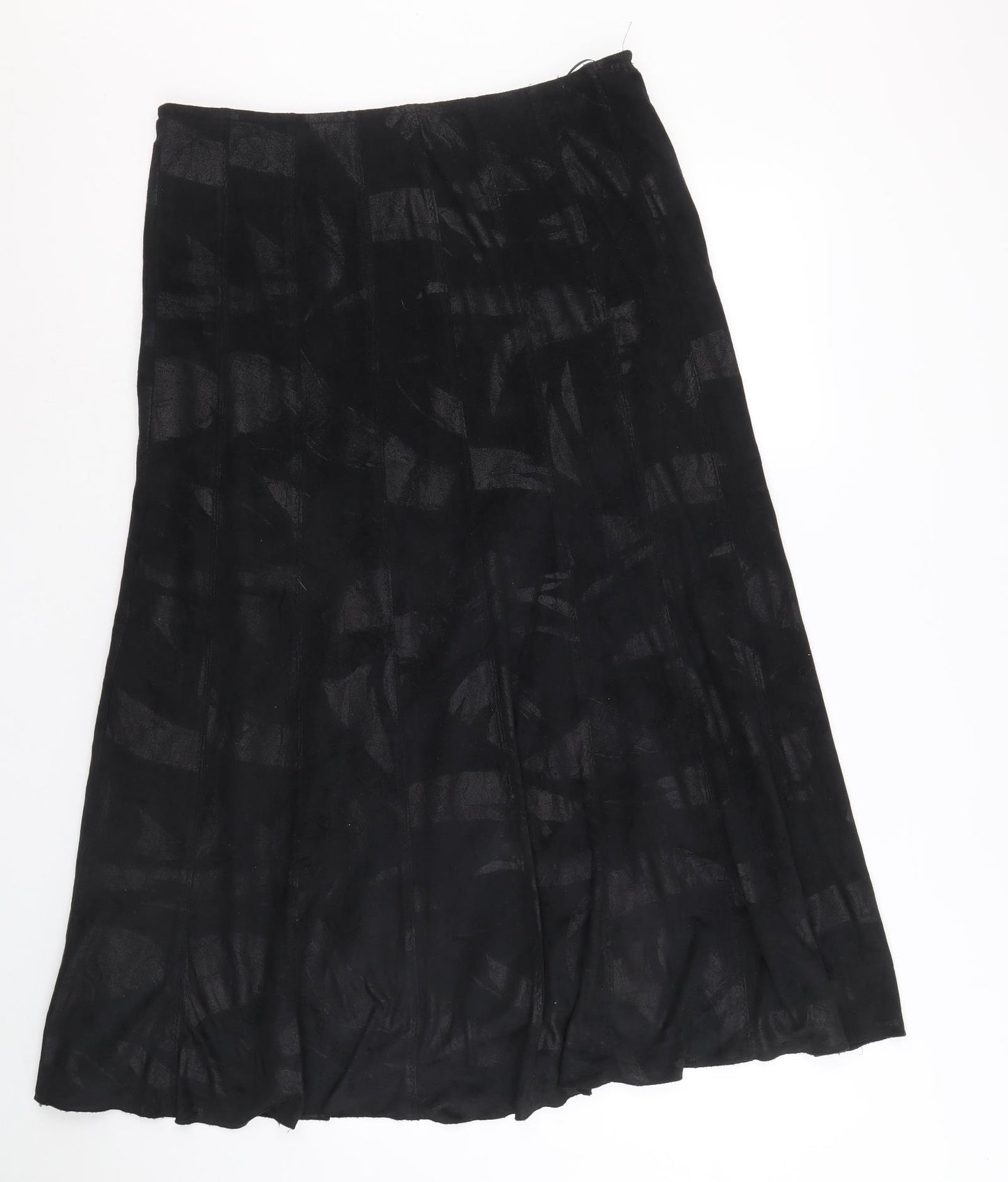 Per Una Womens Black Geometric Polyester Swing Skirt Size 12 Zip