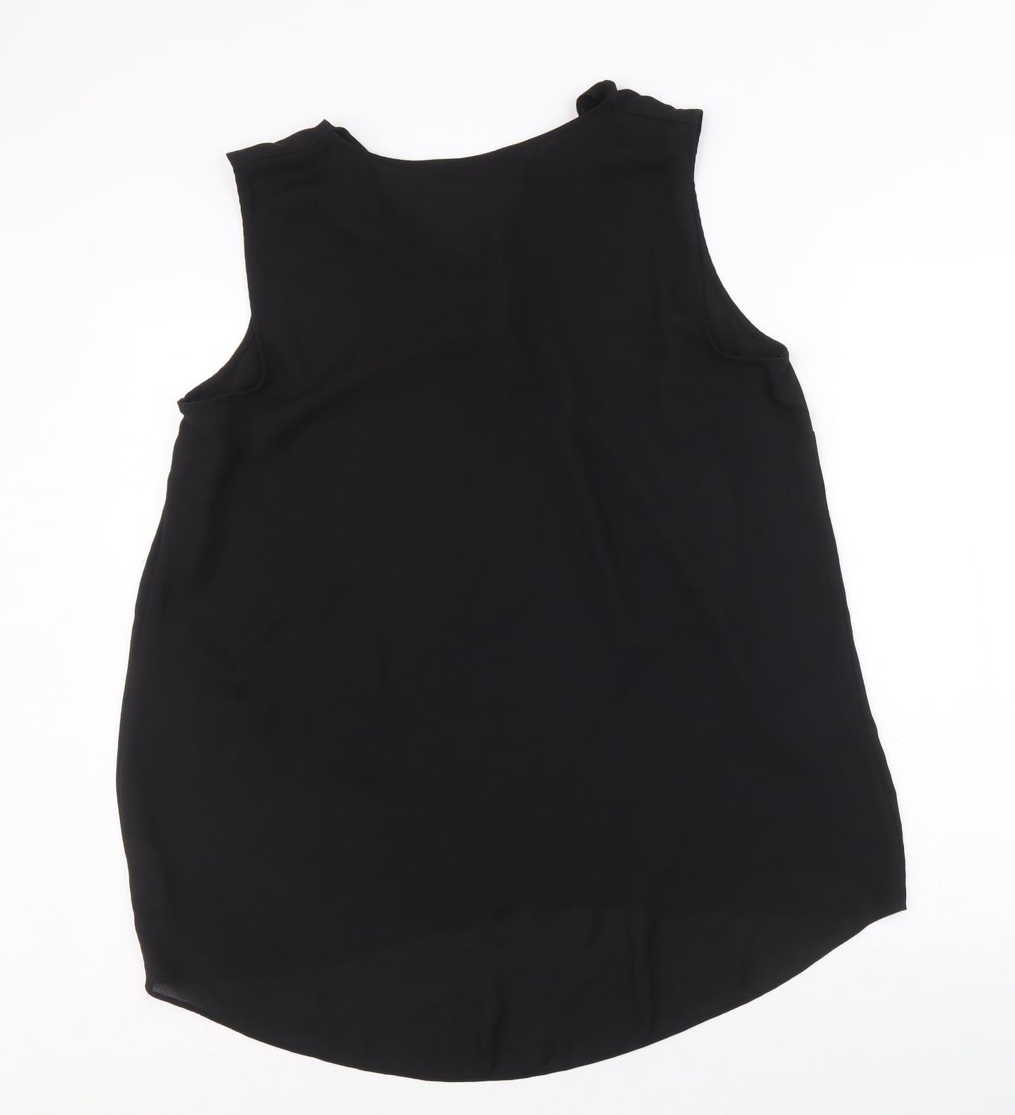 F&F Womens Black Polyester Basic Blouse Size 18 V-Neck