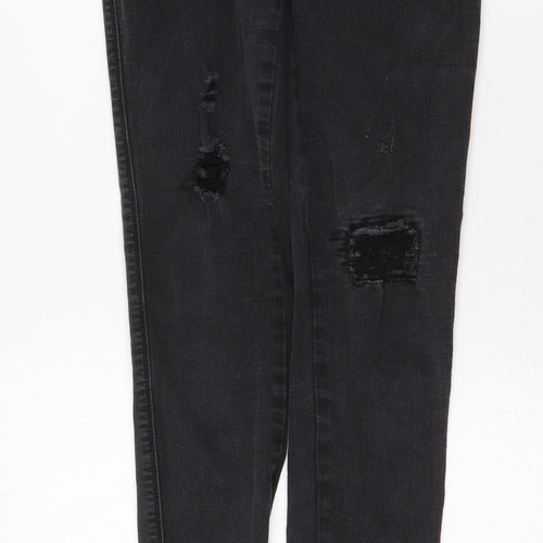 Seven Womens Black Cotton Skinny Jeans Size 4 Regular Zip