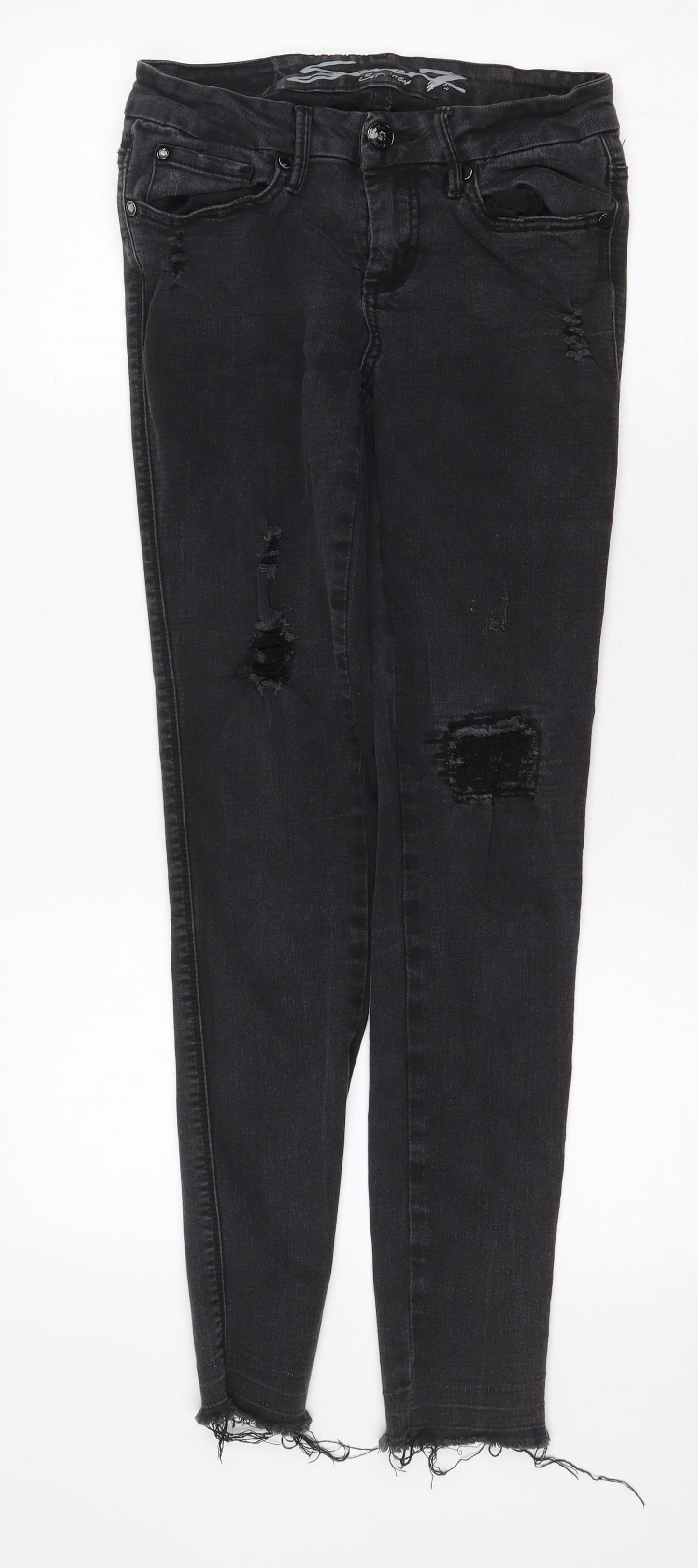 Seven Womens Black Cotton Skinny Jeans Size 4 Regular Zip