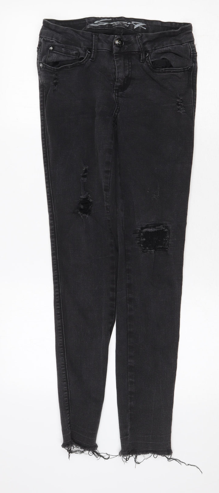 Seven Womens Black Cotton Skinny Jeans Size 4 Regular Zip