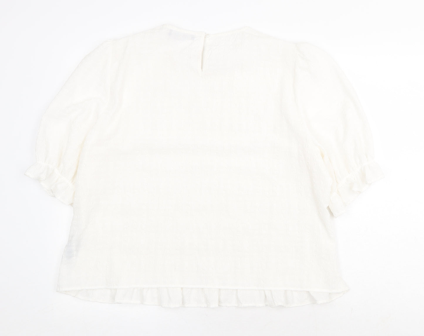 Marks and Spencer Womens White Cotton Basic T-Shirt Size 22 Round Neck