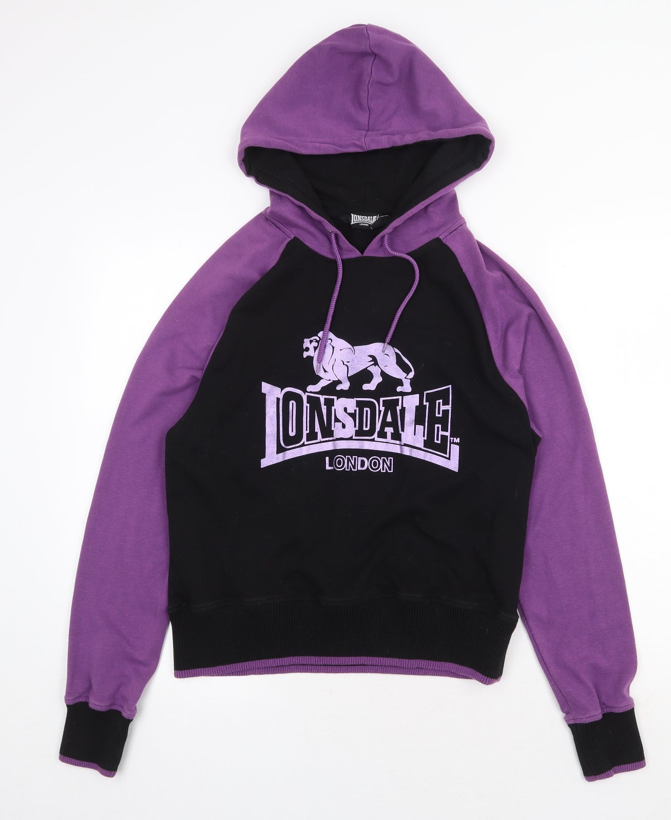 Lonsdale Womens Black Polyester Pullover Hoodie Size XL Pullover