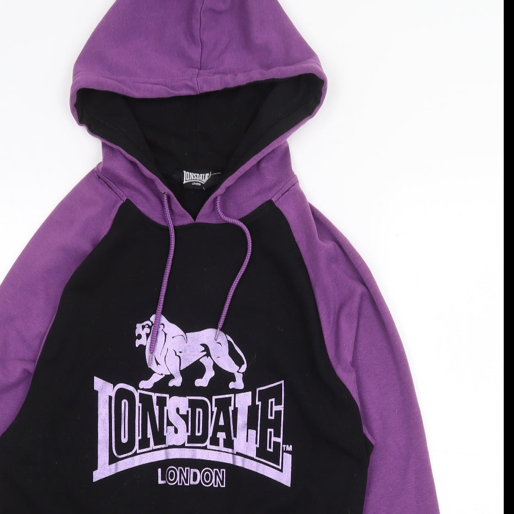 Lonsdale Womens Black Polyester Pullover Hoodie Size XL Pullover