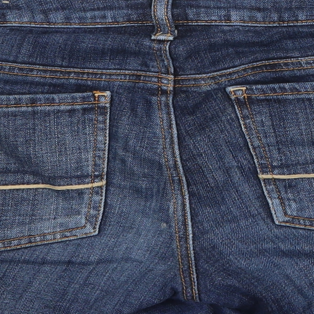 American Eagle Outfitters Womens Blue Cotton Hot Pants Shorts Size 8 Regular Zip