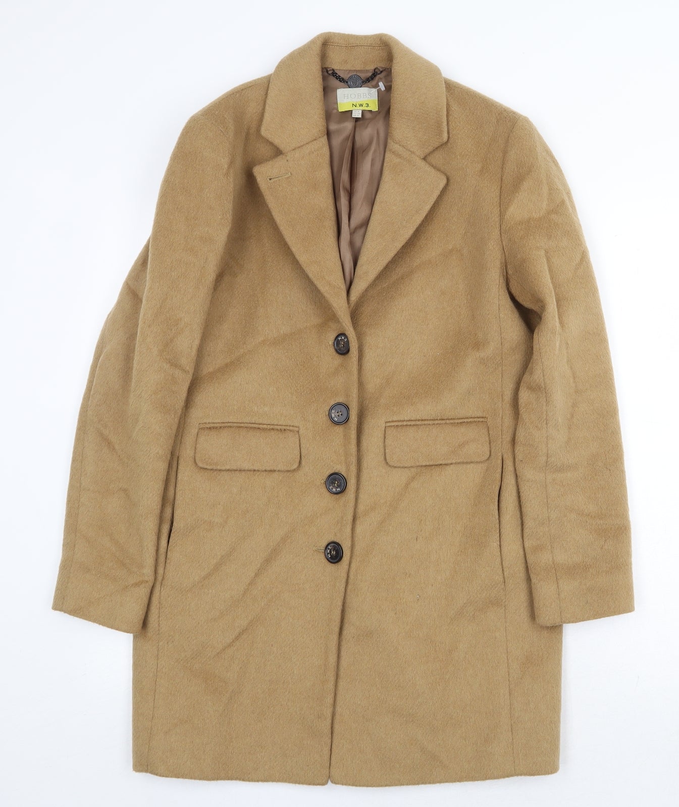 Marks and Spencer Womens Beige Pea Coat Coat Size 16 Button