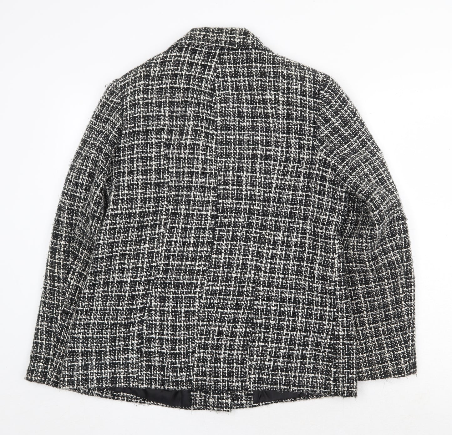 Wardrobe Womens Black Plaid Jacket Blazer Size 14 Button