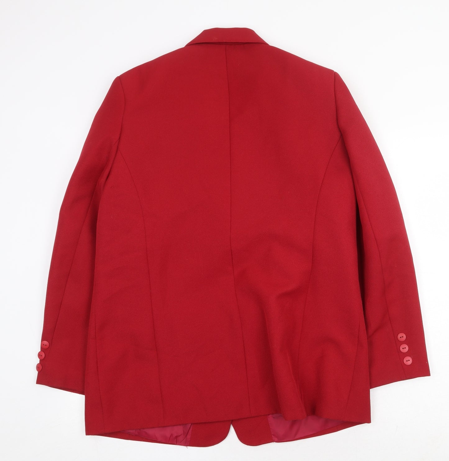 Definitions Womens Red Herringbone Jacket Blazer Size 16 Button