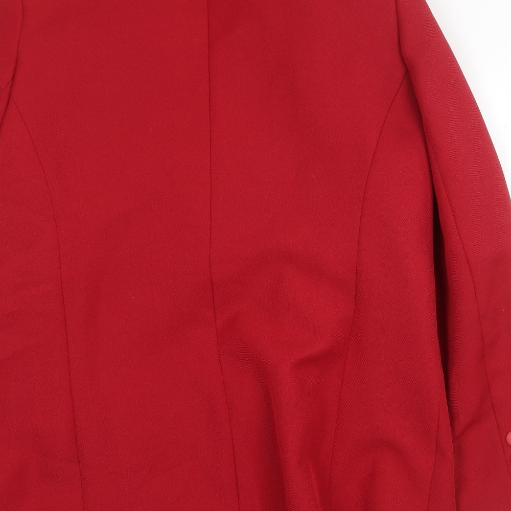 Definitions Womens Red Herringbone Jacket Blazer Size 16 Button
