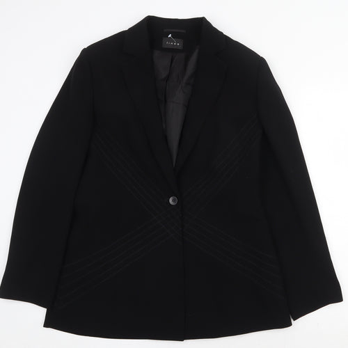 Linea Womens Black Jacket Blazer Size 12 Button