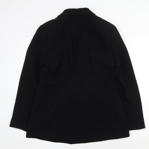 Linea Womens Black Jacket Blazer Size 12 Button