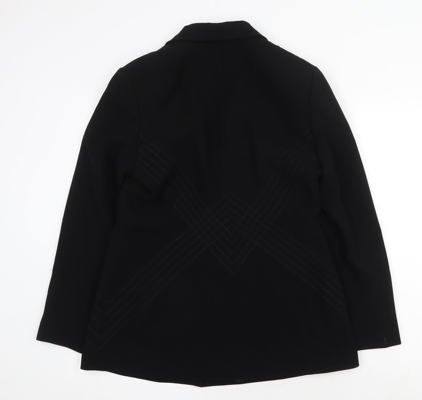 Linea Womens Black Jacket Blazer Size 12 Button