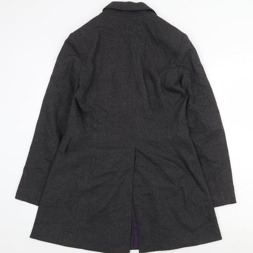 Matin blanc Womens Grey Pea Coat Coat Size 12 Button