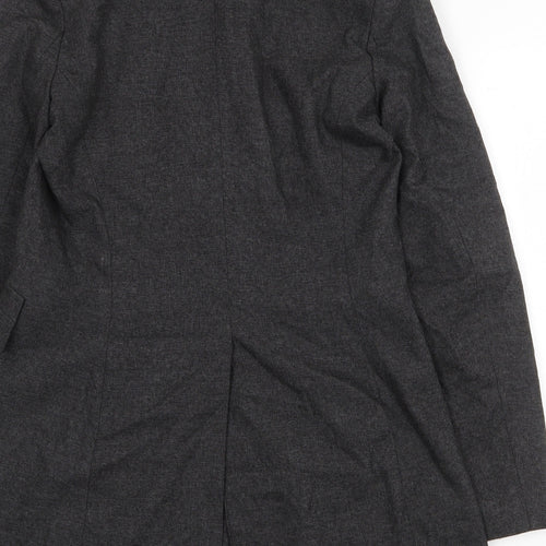 Matin blanc Womens Grey Pea Coat Coat Size 12 Button