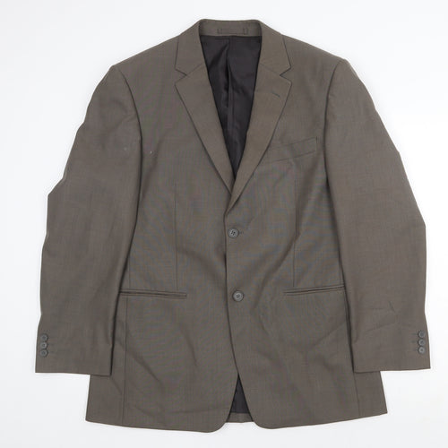 Karl Jackson Mens Grey Polyester Jacket Suit Jacket Size 40 Regular