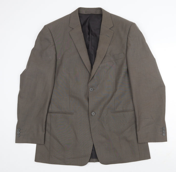 Karl Jackson Mens Grey Polyester Jacket Suit Jacket Size 40 Regular