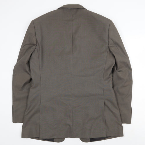 Karl Jackson Mens Grey Polyester Jacket Suit Jacket Size 40 Regular