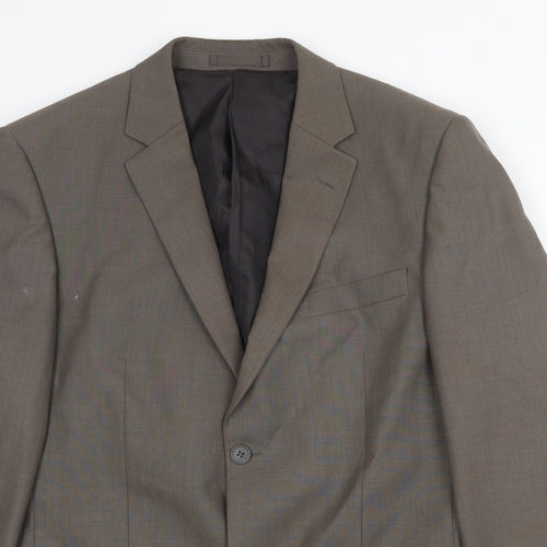 Karl Jackson Mens Grey Polyester Jacket Suit Jacket Size 40 Regular
