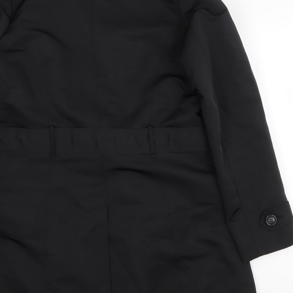 Marks and Spencer Womens Black Trench Coat Coat Size 16 Button