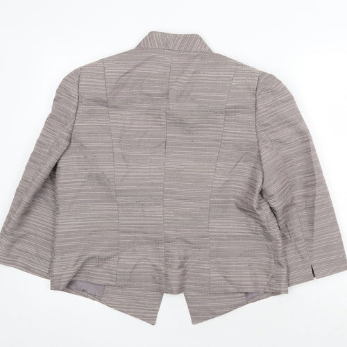 CC Womens Grey Striped Jacket Blazer Size 16 Button