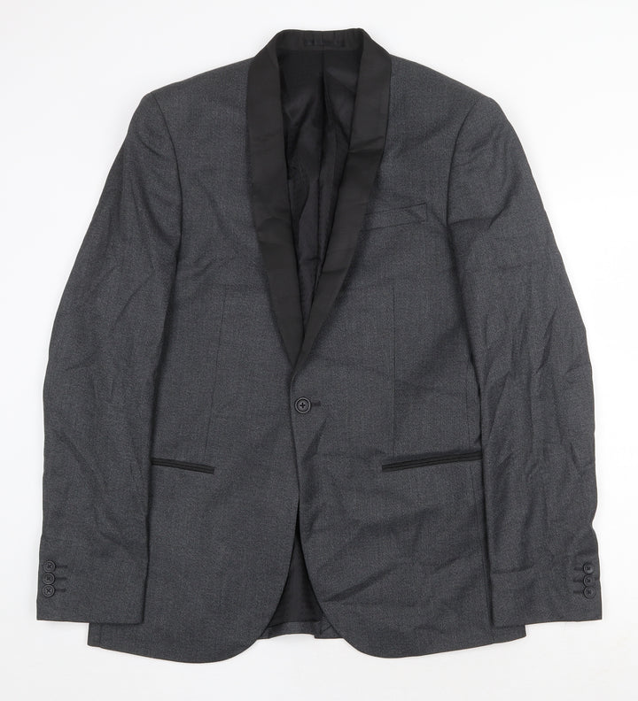 NEXT Mens Grey Polyester Jacket Suit Jacket Size 40 Regular