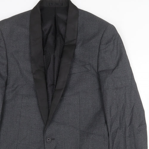 NEXT Mens Grey Polyester Jacket Suit Jacket Size 40 Regular