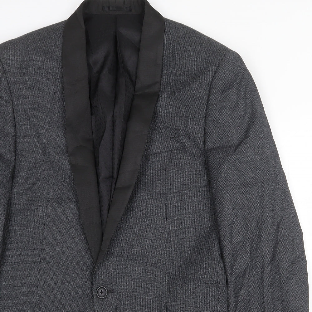 NEXT Mens Grey Polyester Jacket Suit Jacket Size 40 Regular
