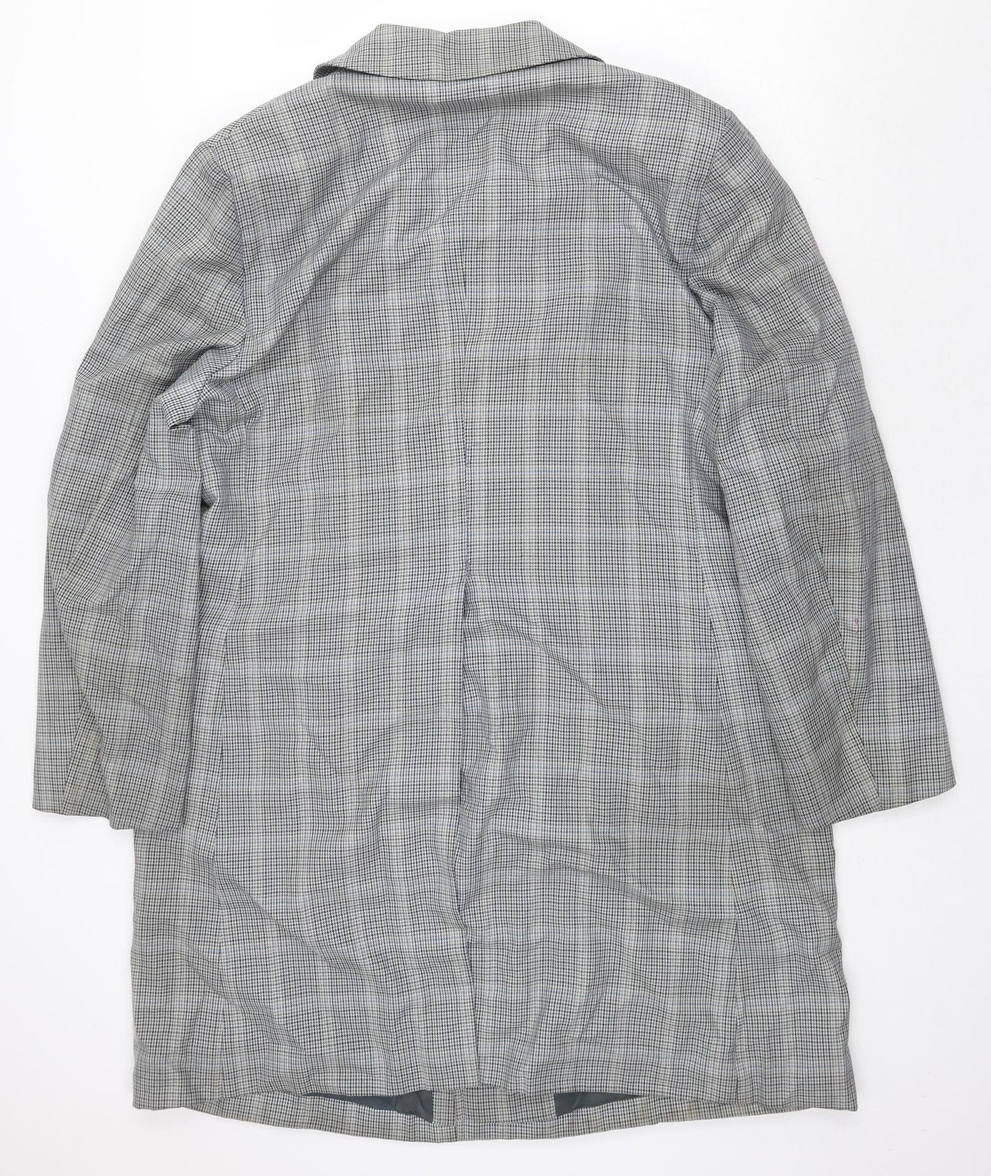 Aquascutum Mens Grey Plaid Pea Coat Coat Size M Button