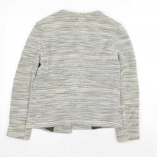 Mango Womens Grey Striped Jacket Blazer Size M