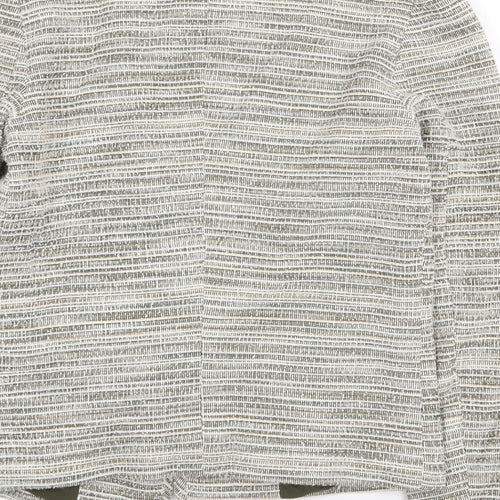 Mango Womens Grey Striped Jacket Blazer Size M