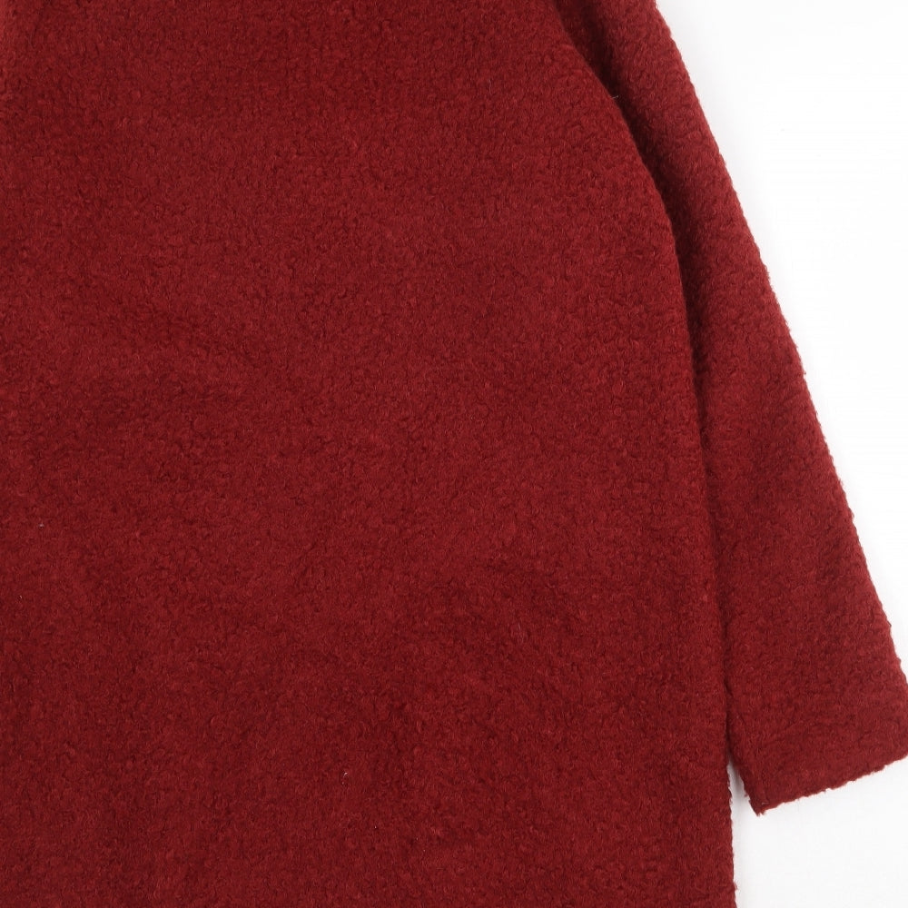 TU Womens Red Pea Coat Coat Size 10 Button