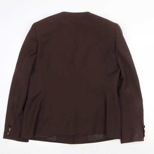 LUCIA Womens Brown Jacket Blazer Size 14 Button