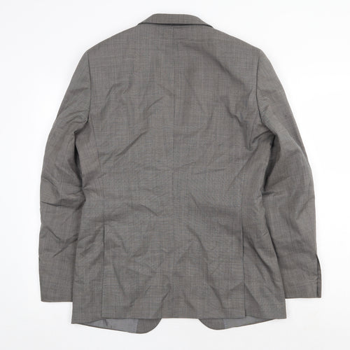 One Six Five Mens Grey Polyester Jacket Suit Jacket Size 38 Regular
